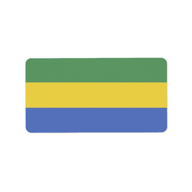 Gabunische Flagge Adressaufkleber (Vorne)