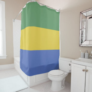 Gabunische Flagge Duschvorhang