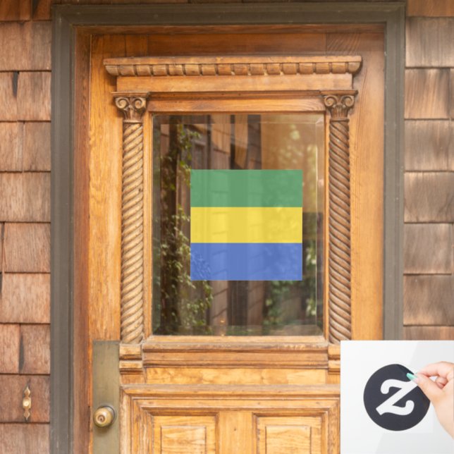 Gabunische Flagge Fensteraufkleber (Haustür)