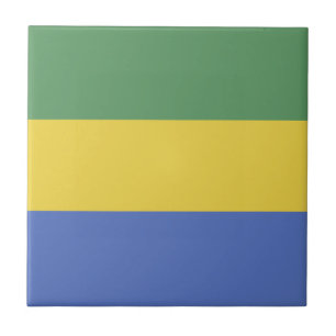 Gabunische Flagge Fliese