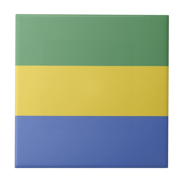 Gabunische Flagge Fliese (Vorderseite)