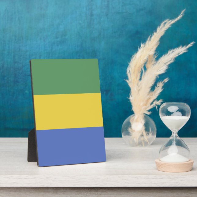 Gabunische Flagge Fotoplatte (Seite)