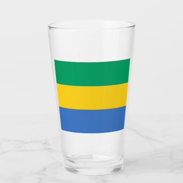 Gabunische Flagge (Gabun) Glas (Vorderseite)