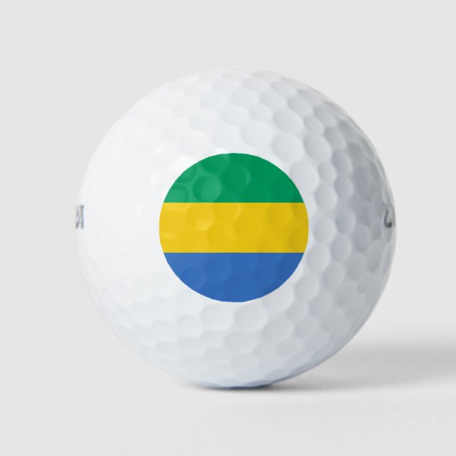 Gabunische Flagge (Gabun) Golfball (Vorderseite)