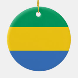 Gabunische Flagge (Gabun) Keramik Ornament