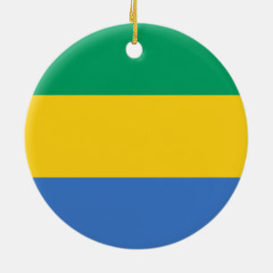 Gabunische Flagge (Gabun) Keramik Ornament