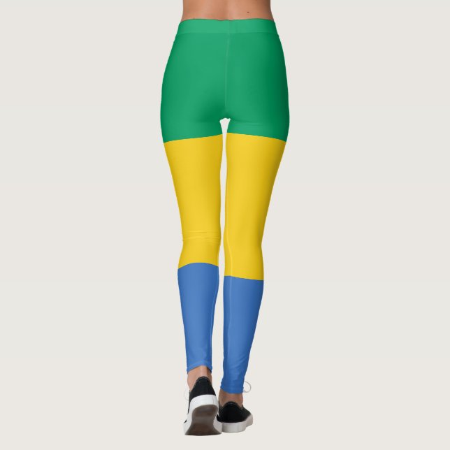 Gabunische Flagge (Gabun) Leggings (Rückseite)
