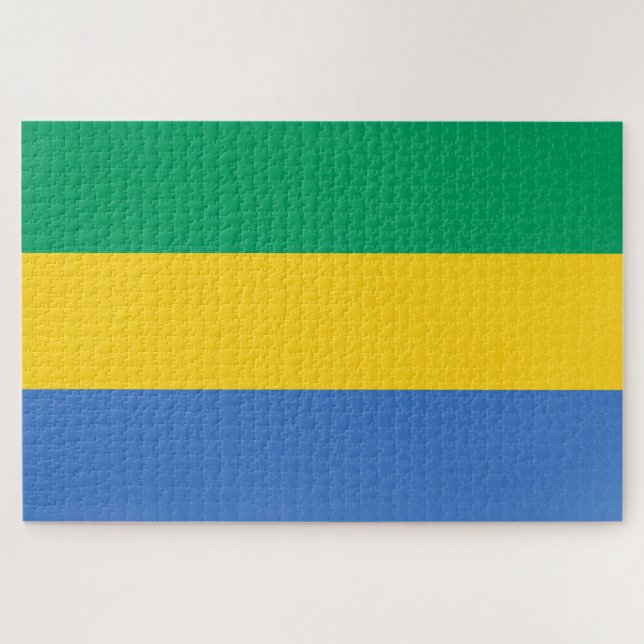 Gabunische Flagge (Gabun) Puzzle (Horizontal)