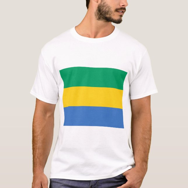 Gabunische Flagge (Gabun) T-Shirt (Vorderseite)