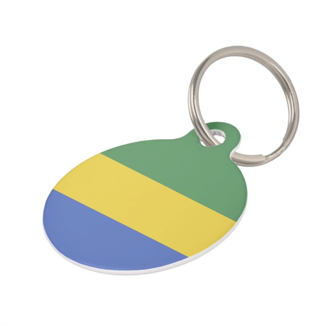 Gabunische Flagge Haustiermarke (Seite)