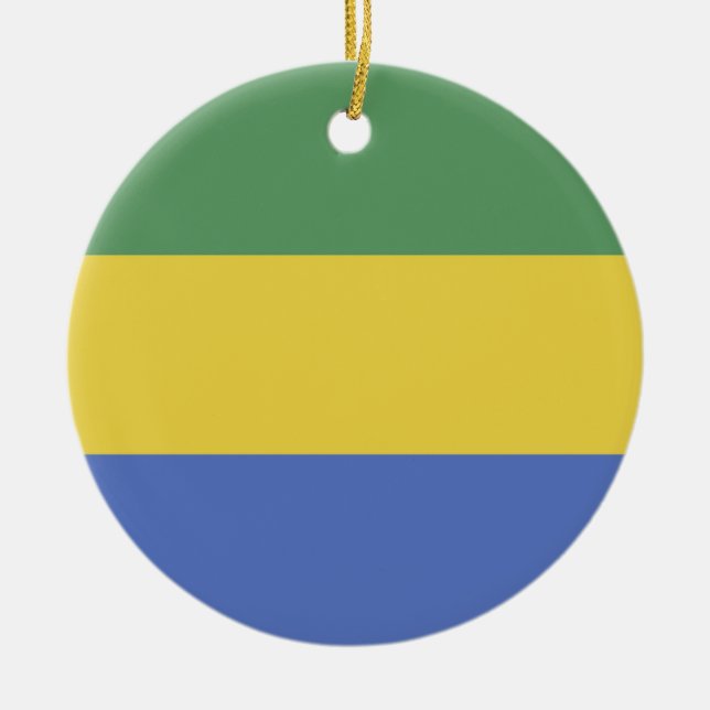 Gabunische Flagge Keramik Ornament (Vorne)