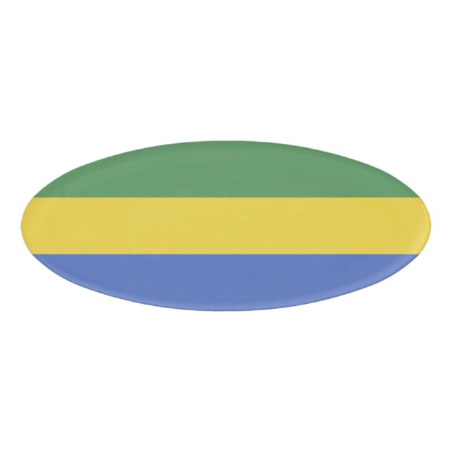 Gabunische Flagge Namenschild (Vorderseite)