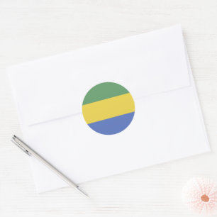 Gabunische Flagge Runder Aufkleber