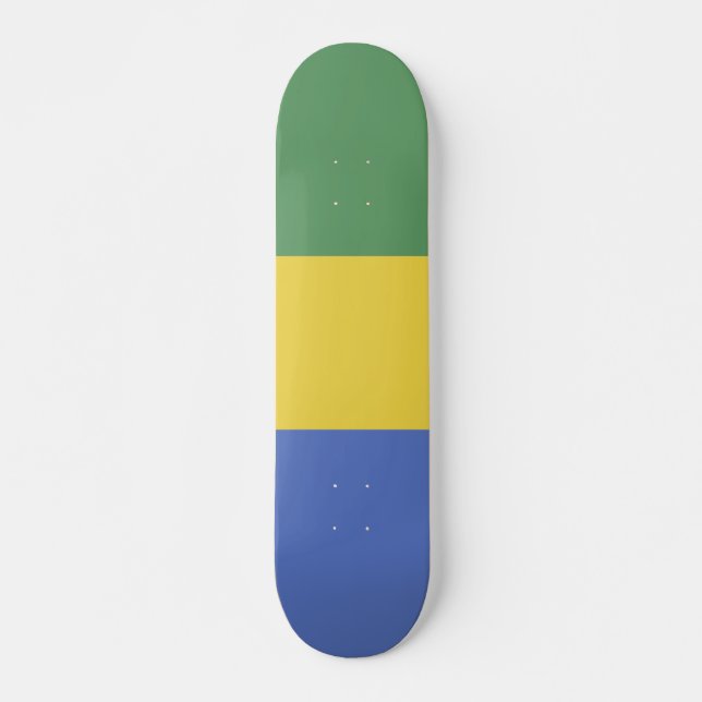 Gabunische Flagge Skateboard (Vorne)