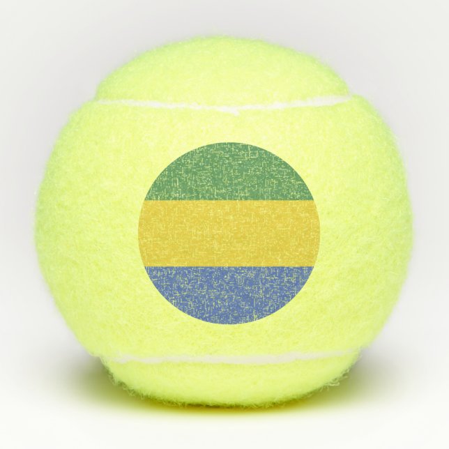 Gabunische Flagge Tennisbälle (Vorderseite)