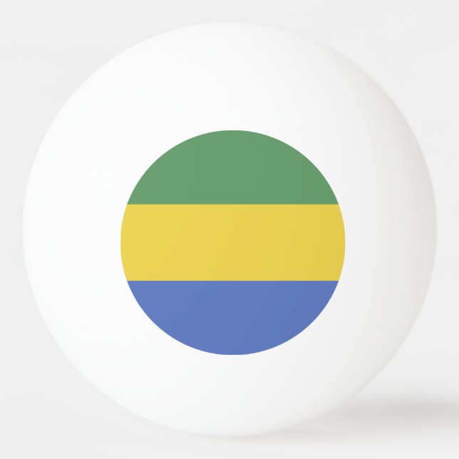 Gabunische Flagge Tischtennisball (Vorderseite)
