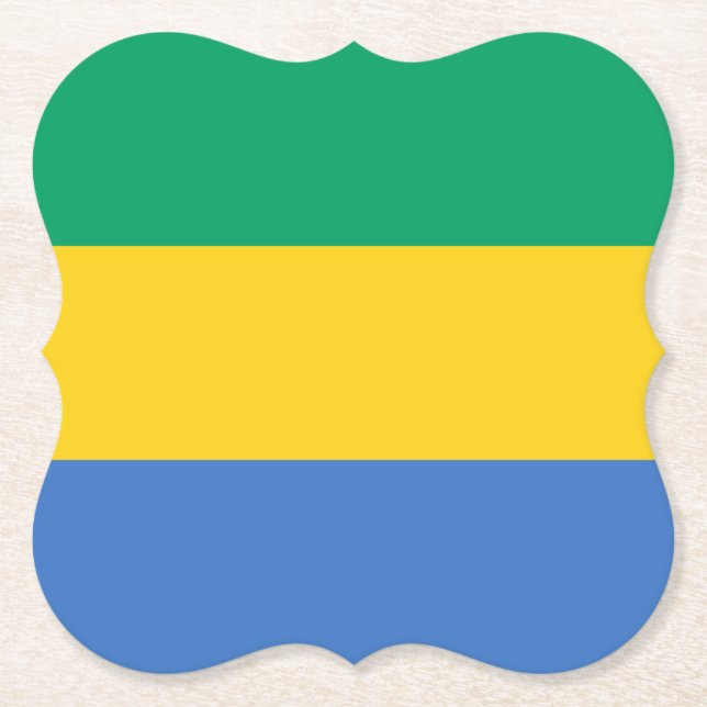 Gabunische Flagge Untersetzer (Vorderseite)