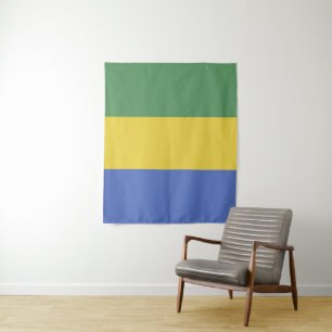 Gabunische Flagge Wandteppich