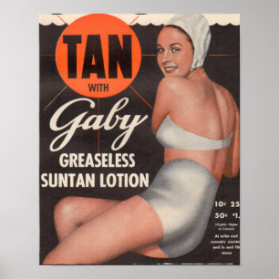 Gaby Suntan Lotion and Poster