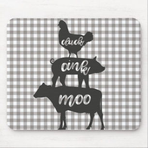 Gack Oink Muh Huhn Kuh Schwein Bauernhof Mousepad