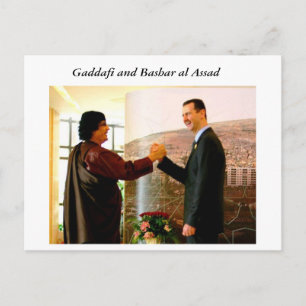 Gaddafi und Bashar al Assad Postkarte