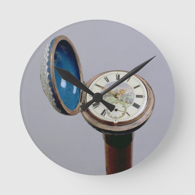 Gadget Cane (Cloisonne-Emaille) Runde Wanduhr (Vorderseite)