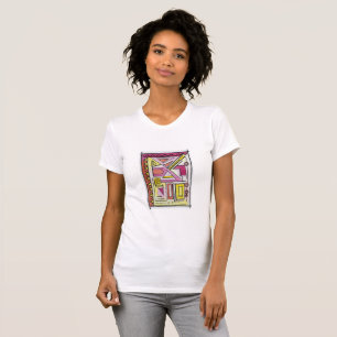 Gadgetry-Sechskanthandgemalte Abstrakte Kunst T-Shirt