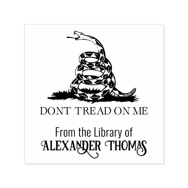 Gadsden Flag Don't Tread on Me Library Book Name Permastempel (Design)