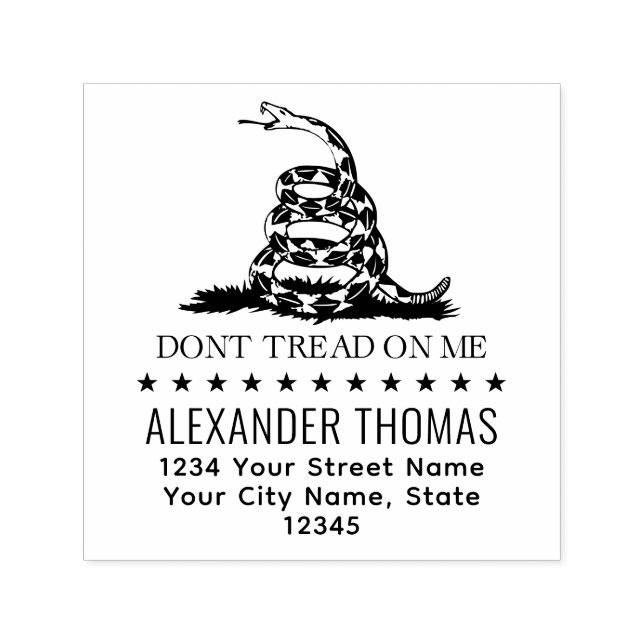 Gadsden Flag Don't Tread on me Name Rücksendeadres Permastempel (Design)