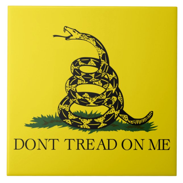 Gadsden Flag (Don't Tread on Me) (Schlangenflagge) Fliese (Vorderseite)