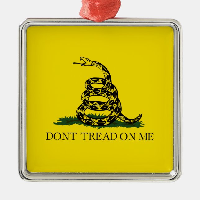 Gadsden Flag (Don't Tread on Me) (Schlangenflagge) Ornament Aus Metall (Vorne)
