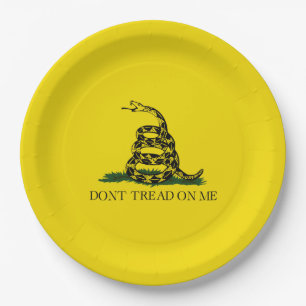 Gadsden Flag (Don't Tread on Me) (Schlangenflagge) Pappteller