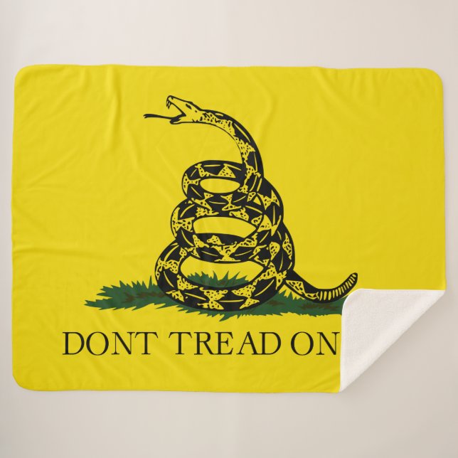 Gadsden Flag (Don't Tread on Me) (Schlangenflagge) Sherpadecke (Vorderseite (Horizontal))