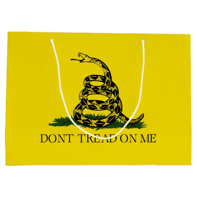 Gadsden Flag (Don't Tread on Me) (USA Snake) Große Geschenktüte (Rückseite)