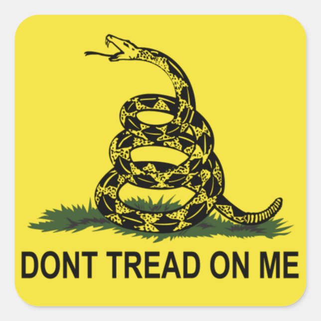 Gadsden Flag Quadratischer Aufkleber (Vorderseite)