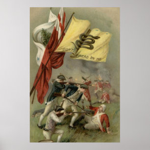 Gadsden Flag Revolutionary War Bunker Hill Poster