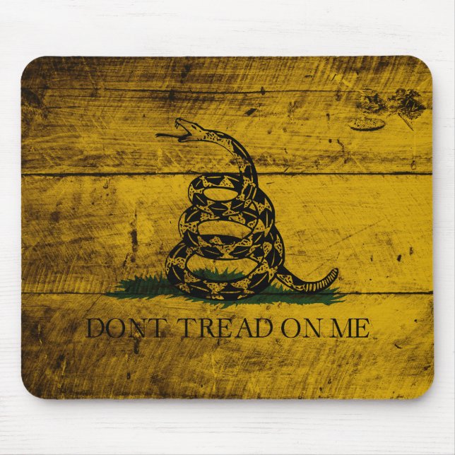 Gadsden-Flagge auf altem hölzernem Korn Mousepad (Vorne)