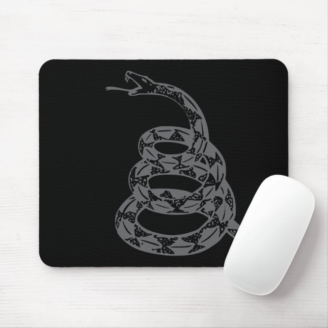 Gadsden-Flagge Don't Tread on Me Grau Mousepad (Mit Mouse)