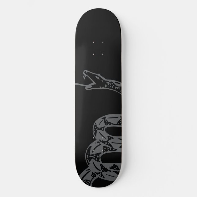 Gadsden-Flagge Don't Tread on Me Grau Skateboard (Vorderseite)