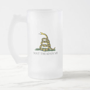 Gadsden-Flagge Don't Tread on Me Libertäre Gelb Mattglas Bierglas