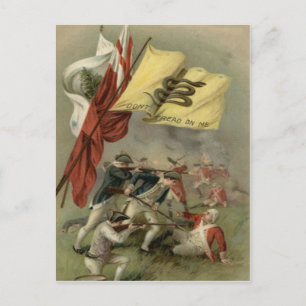 Gadsden-Flaggen-revolutionärer Krieg Bunker Hill Postkarte