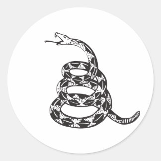 Gadsden Snake - Schwarz Runder Aufkleber