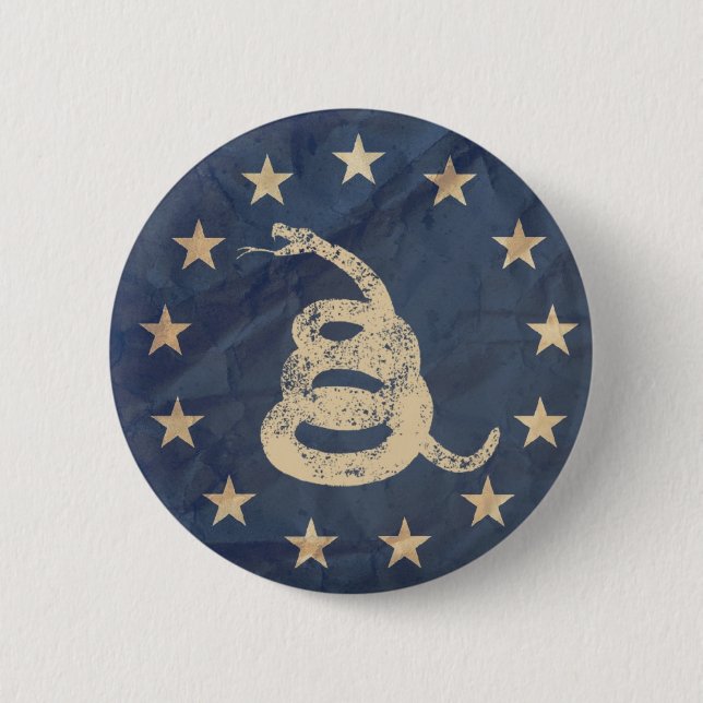 Gadsden und Flagge US 1776 Button (Vorderseite)