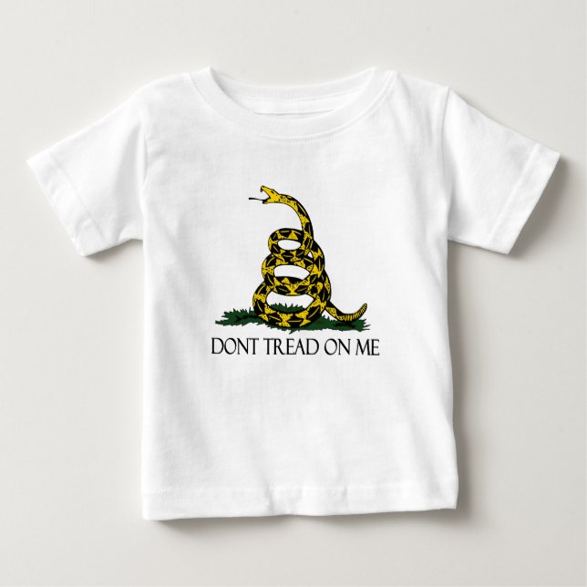 Gadsdenflagge, gelber Hintergrund Baby T-shirt (Vorderseite)