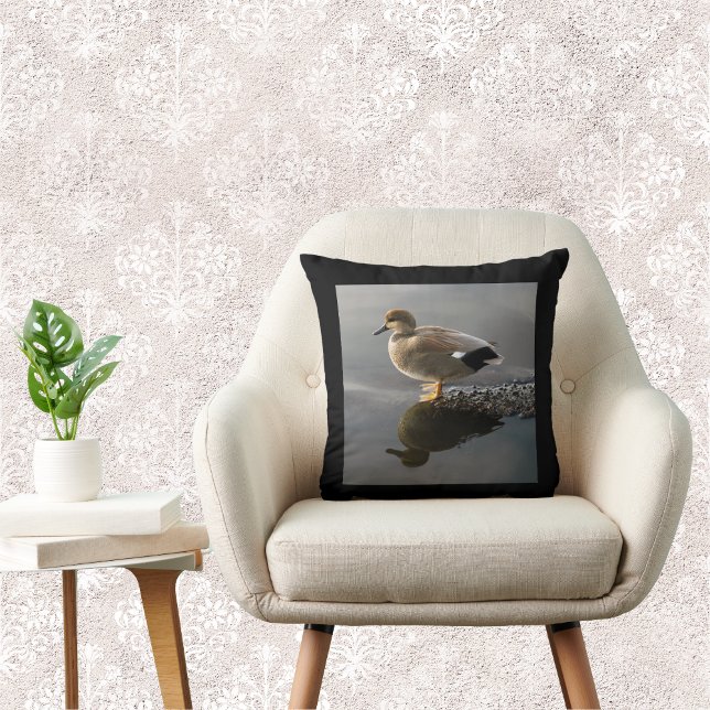 Gadwell Duck Black Square Throw Kissen (Von Creator hochgeladen)