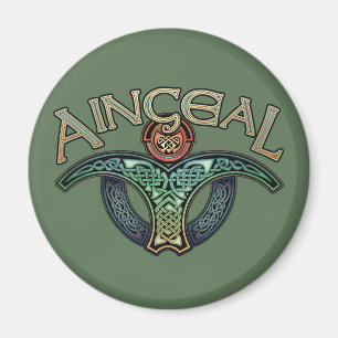 Gaelic Angel Round Magnet