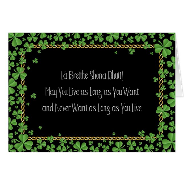 Gaelic Happy Birthday und Segen (Vorderseite (Horizontal))
