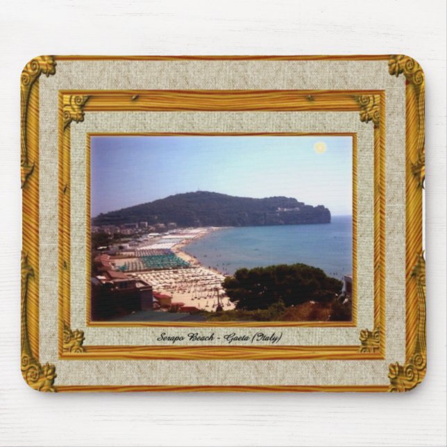 Gaeta Beach Vintage Rahmen Mousepad (Vorne)
