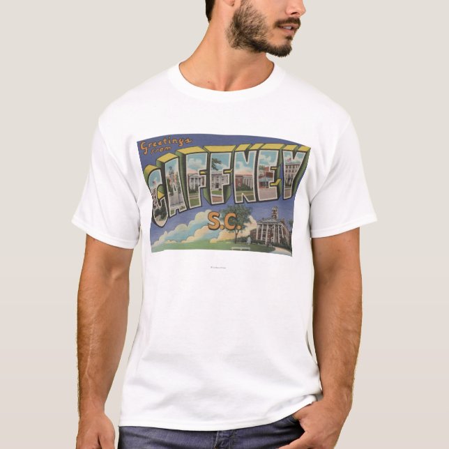 Gaffney, South Carolina - große Buchstabe-Szenen T-Shirt (Vorderseite)