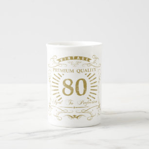 Gag-Geschenk zum 80. Geburtstag Prozellantasse